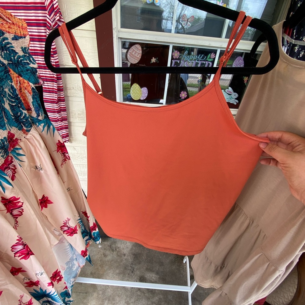 Coral Spaghetti Strap Top